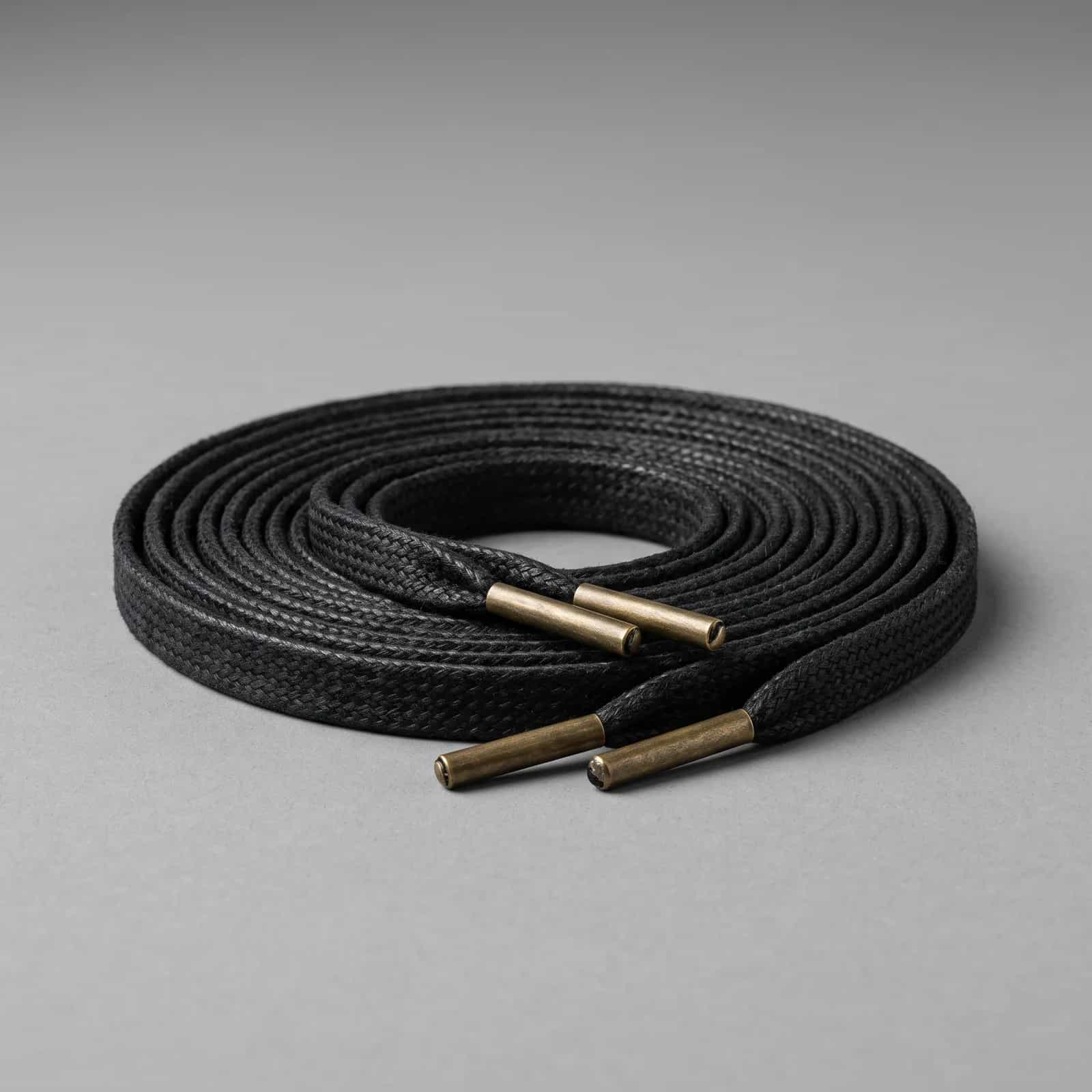Flat waxed laces · Tar black